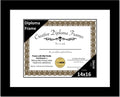 Creative Picture Frames 14x16 Classic Black Diploma Frame with White Mat Glass Easel and Installed Wall Hangers | Frame Holds 16