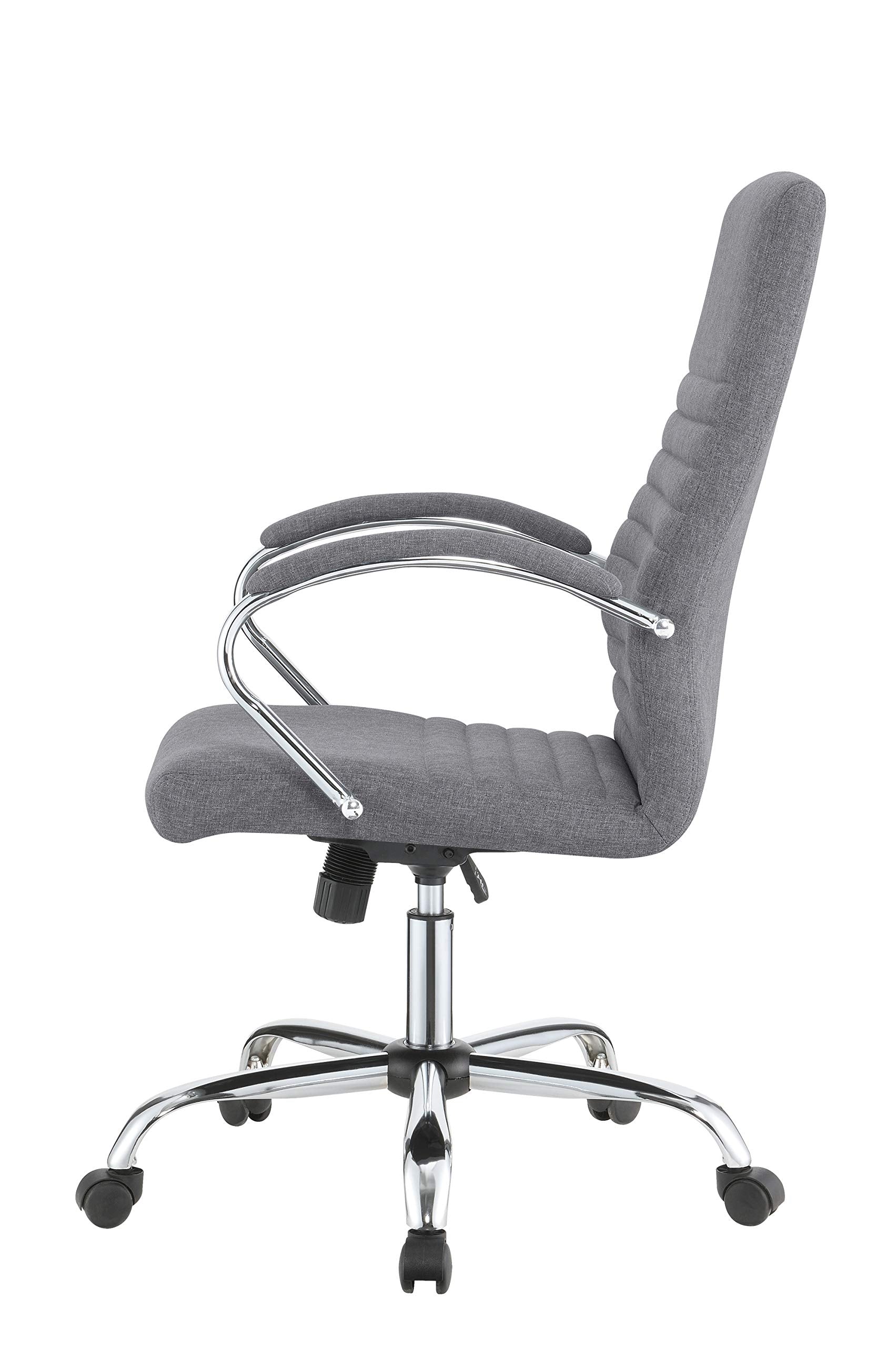 Coaster Home Furnishings Upholstered Casters Grey and Chrome Office Chair, 23&quot;&quot; w x 28&quot;&quot; d x 42-46&quot;&quot; h (881217)