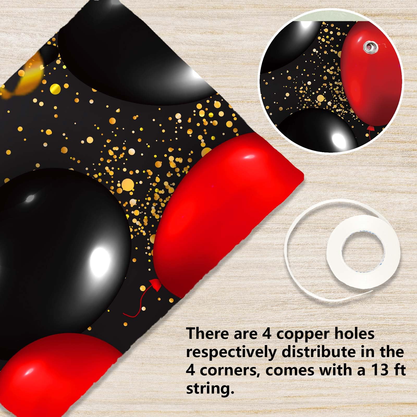 Happy 21St Birthday Red And Black Banner Backdrop Decorations Balloons Theme Decor For Girls Women Princess 21 Years Old Birthda