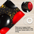 Happy 21St Birthday Red And Black Banner Backdrop Decorations Balloons Theme Decor For Girls Women Princess 21 Years Old Birthda
