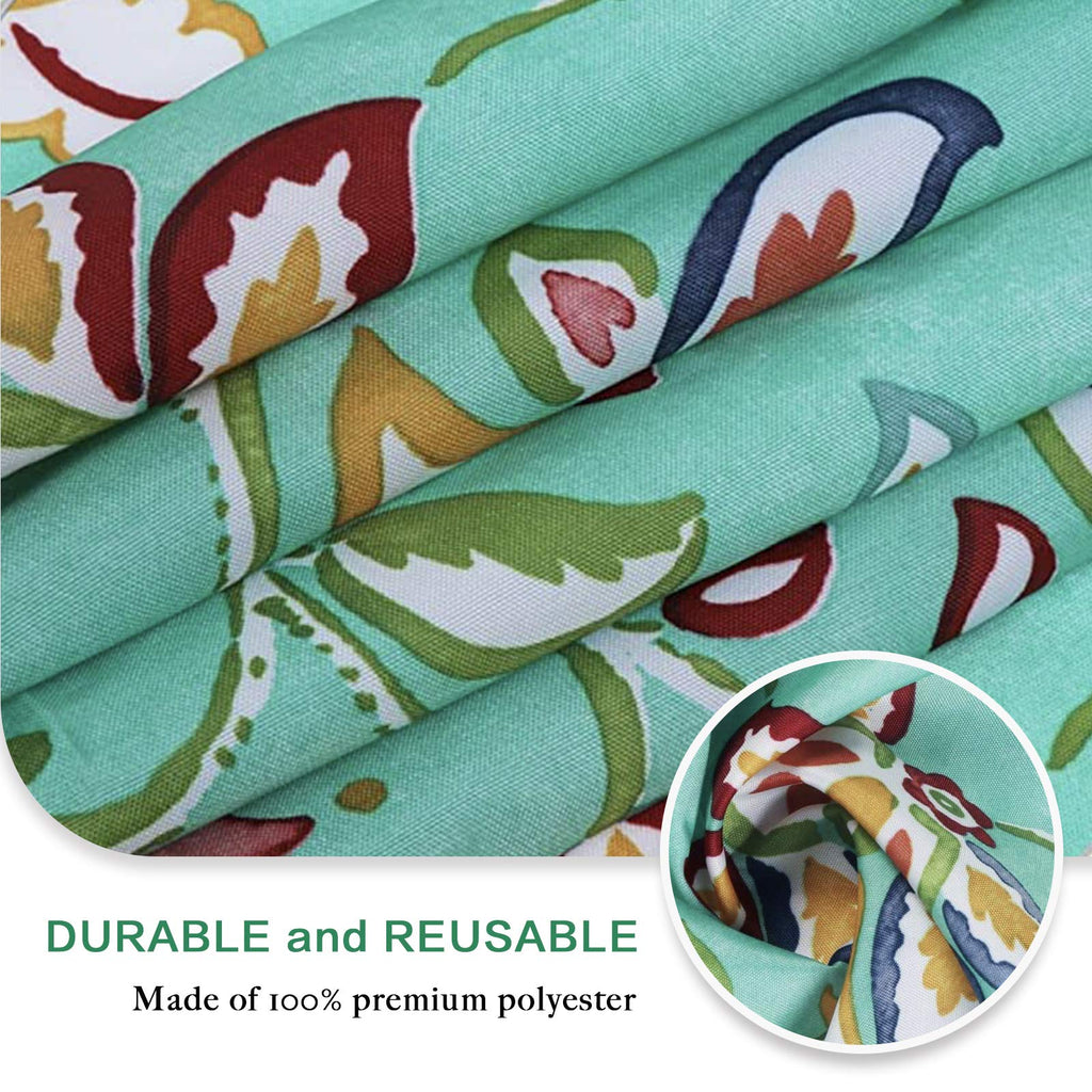 Umineux Outdoor Tablecloth With Umbrella Hole And Zipper, Spring/Summer Waterproof Table Cover For Picnic/Bbq/Garden(60' Round,Green Flower)