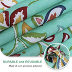 Umineux Outdoor Tablecloth With Umbrella Hole And Zipper, Spring/Summer Waterproof Table Cover For Picnic/Bbq/Garden(60' Round,Green Flower)