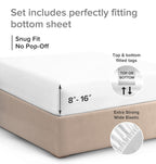 Queen Size Fitted Bed Sheet - Hotel Luxury Single Fitted Sheet Only - Fits Mattress Up To 16 - Extra Soft, Wrinkle Free, Breathable Sheets - Bottom Fitted Sheet - Blue Stripes Single Fitted Sheet Only