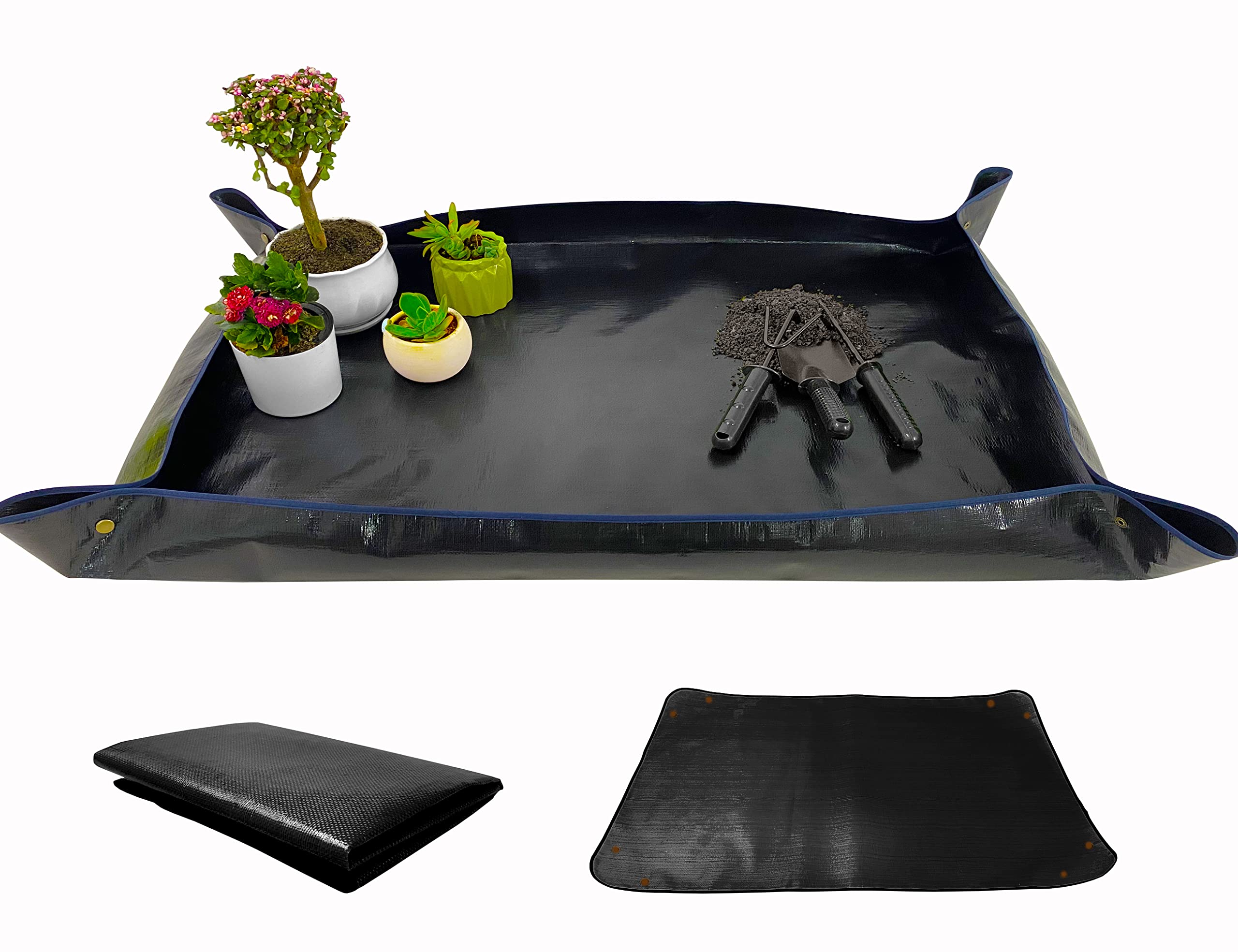 Wondmall Extra Large 43In*30In Plant Repotting Mat, Waterproof, Foldable, Reusable, Black