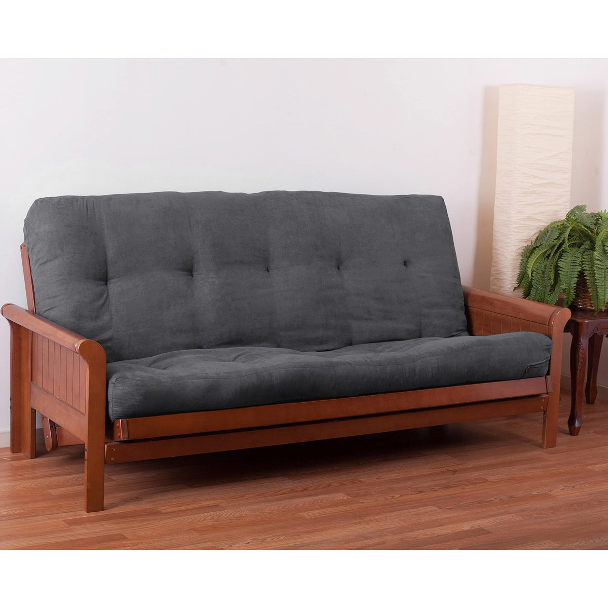 Blazing Needles Vitality 7&quot; Microsuede Futon Mattress, Full, Steel Grey
