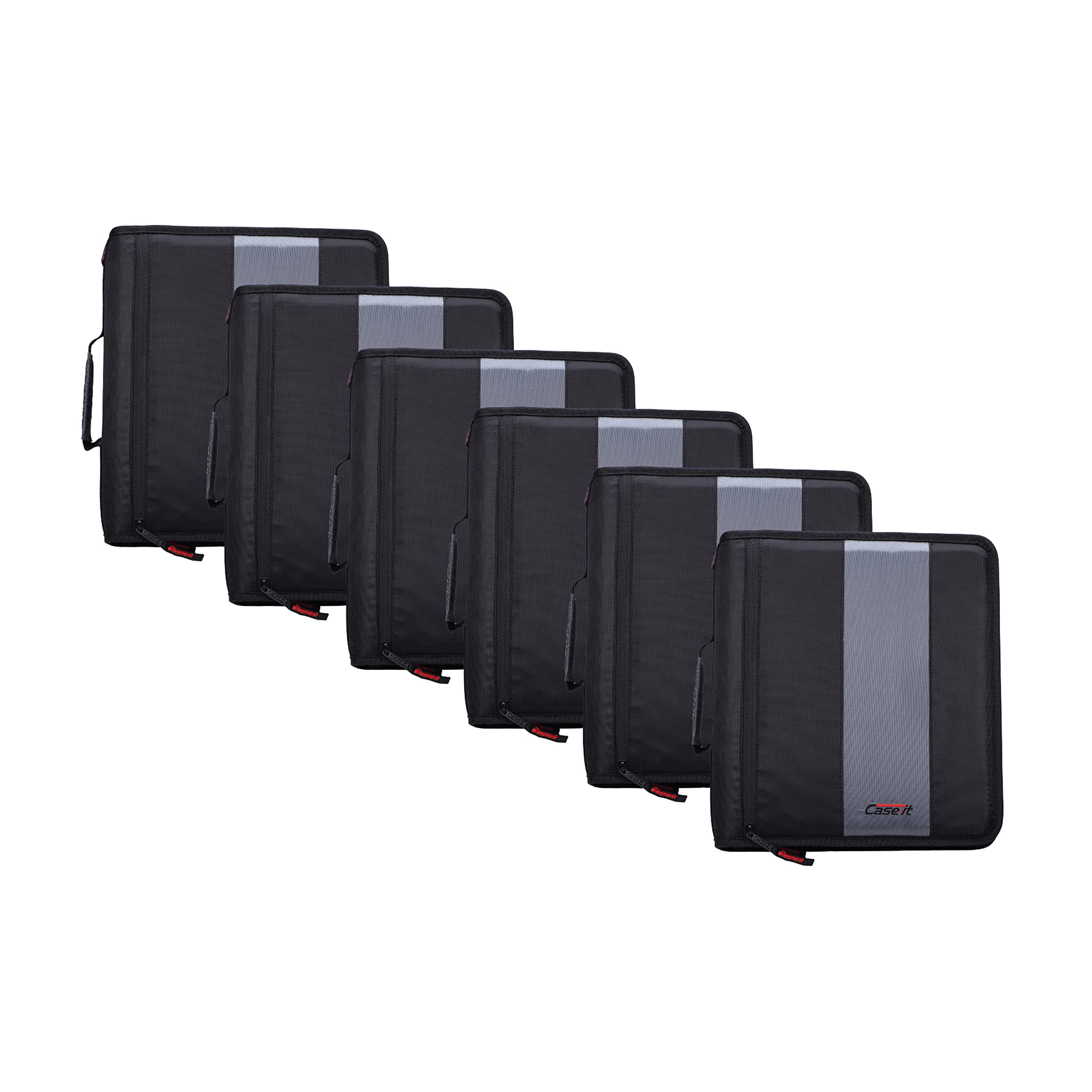 Case-It The Classic Zipper Binder - 2 Inch O-Rings - Multiple Pockets - 350 Sheet Capacity - Comes With Shoulder Strap - Jet Bla