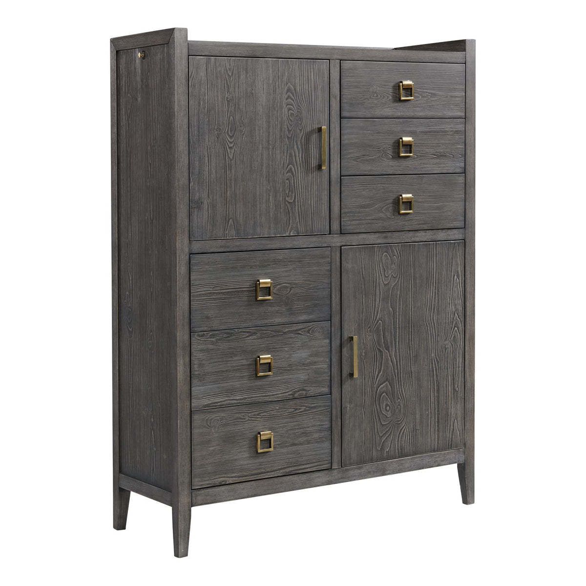 Intercon Portia 46&quot; Wide Bedroom Gentleman's Chest with 6 Drawers, Brushed Brindle Furniture