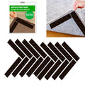 Wpunwen Rug Tape 16 Pcs Carpet Gripper Rug Stoper Carpet Tape Keeps Rug in Place No Slip Rug Stickers Reusable Washable Black