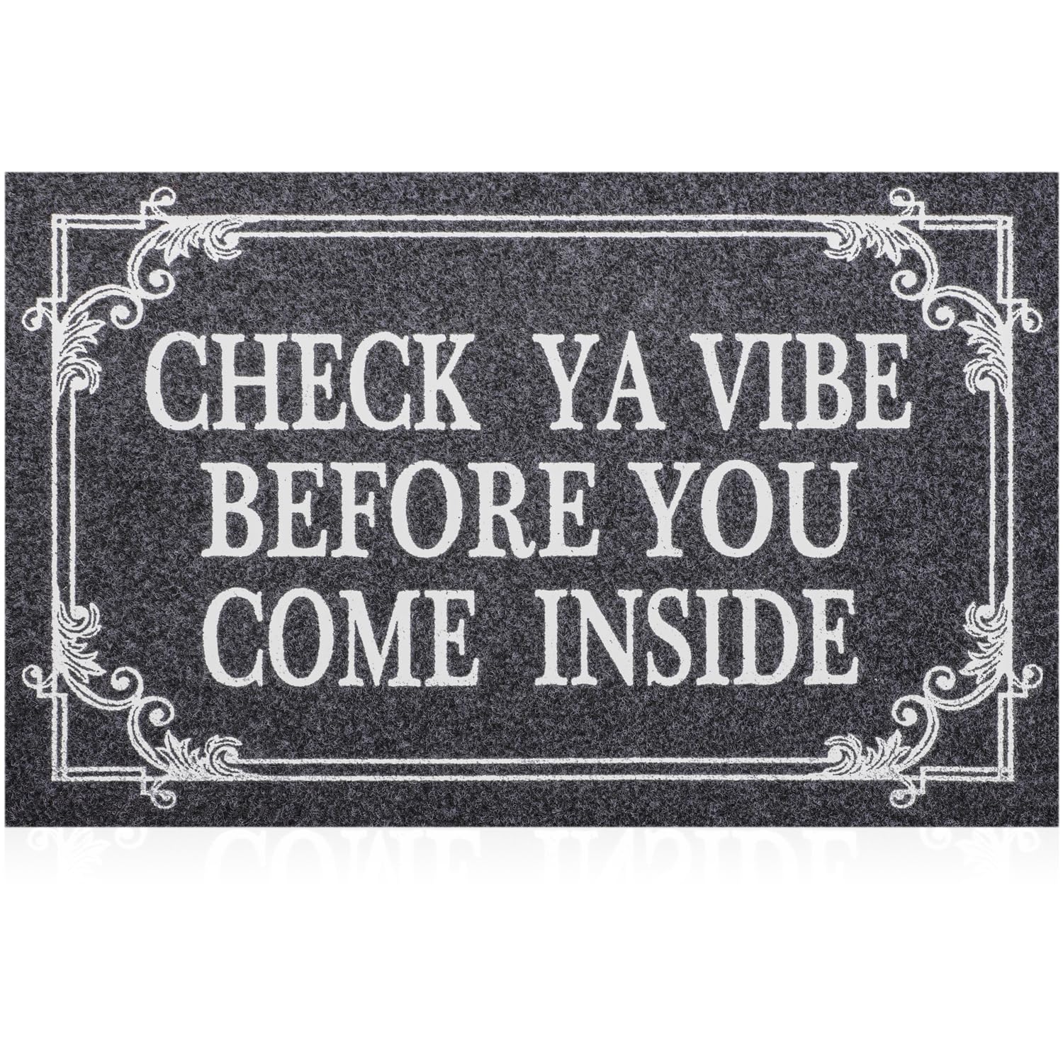 Hlfmvwe Front Door Indoor Outdoor Entrance Doormat Grey Rubber Welcome Door Mat Come Inside This House Doormat Anti Slip Easy To
