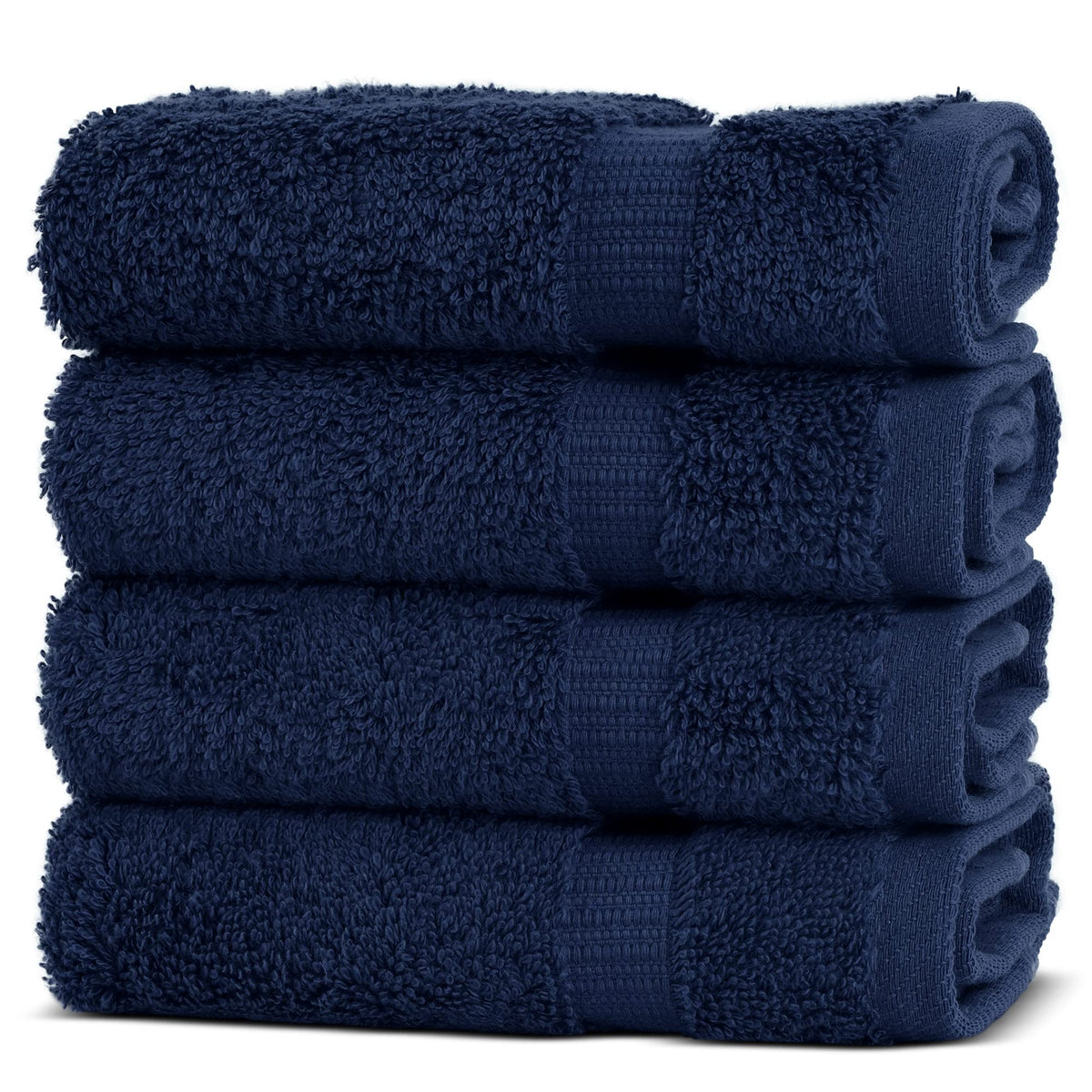 Chakir Turkish Linens | Hotel & Spa Quality 100% Cotton Premium Turkish Towels | Soft & Absorbent (4-Piece Washcloths, Navy)