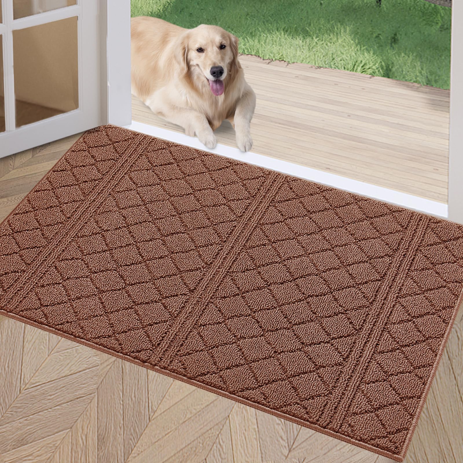 Refetone Indoor Doormat, Front Back Door Mat 24'X36' Rubber Backing Non Slip Mats, Absorbent Resist Dirt Entrance Rugs For Ent