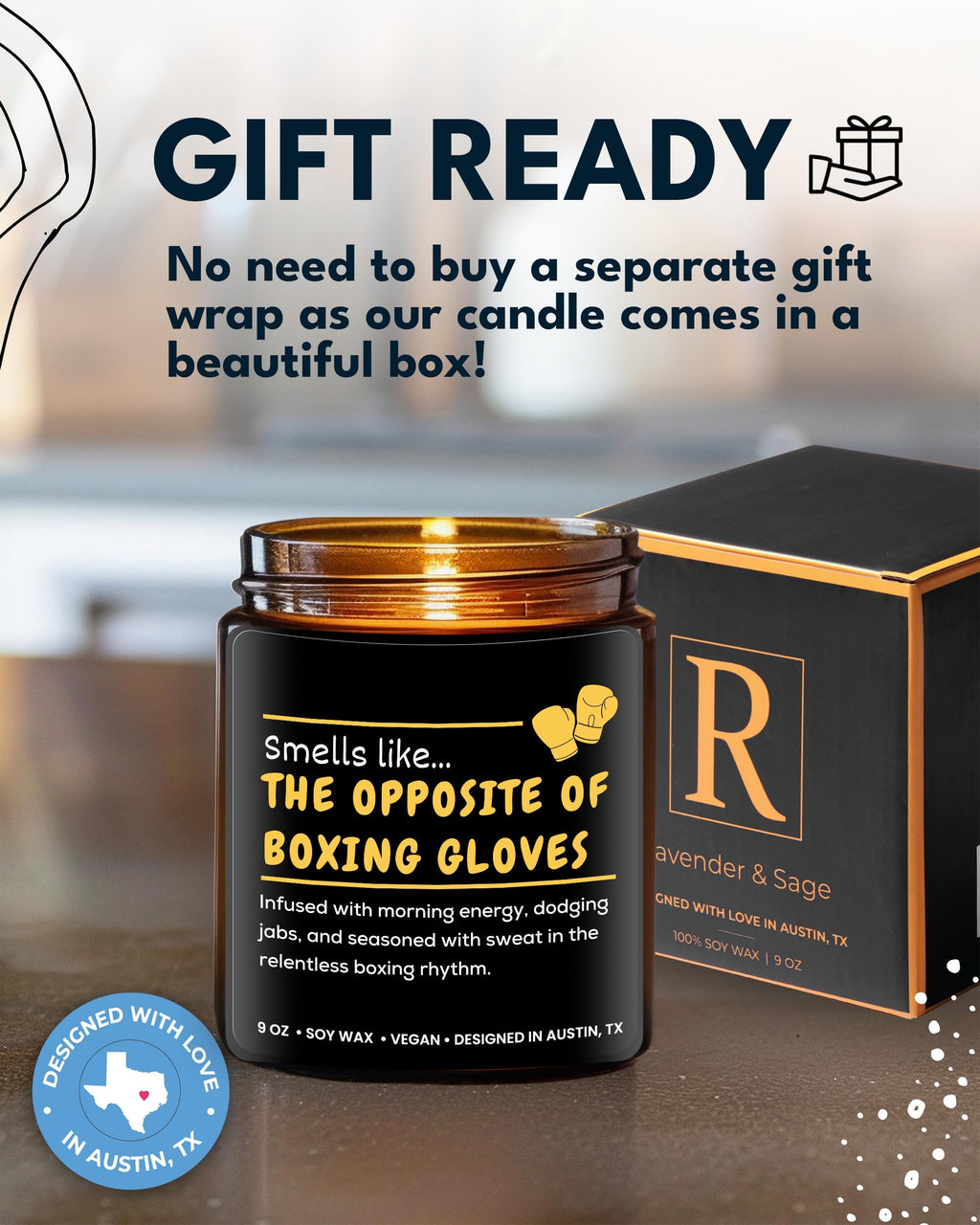 Funny Boxing Candle, Perfect Boxing Gifts For Men, Women, Girls & Boys, Boxing Memorabilia Gifts For Men, Gifts For Boxing Lover