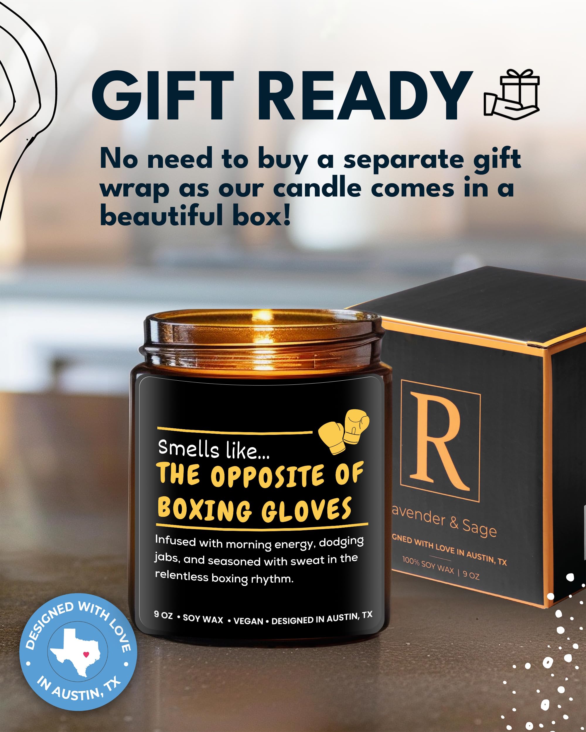 Funny Boxing Candle, Perfect Boxing Gifts For Men, Women, Girls & Boys, Boxing Memorabilia Gifts For Men, Gifts For Boxing Lover