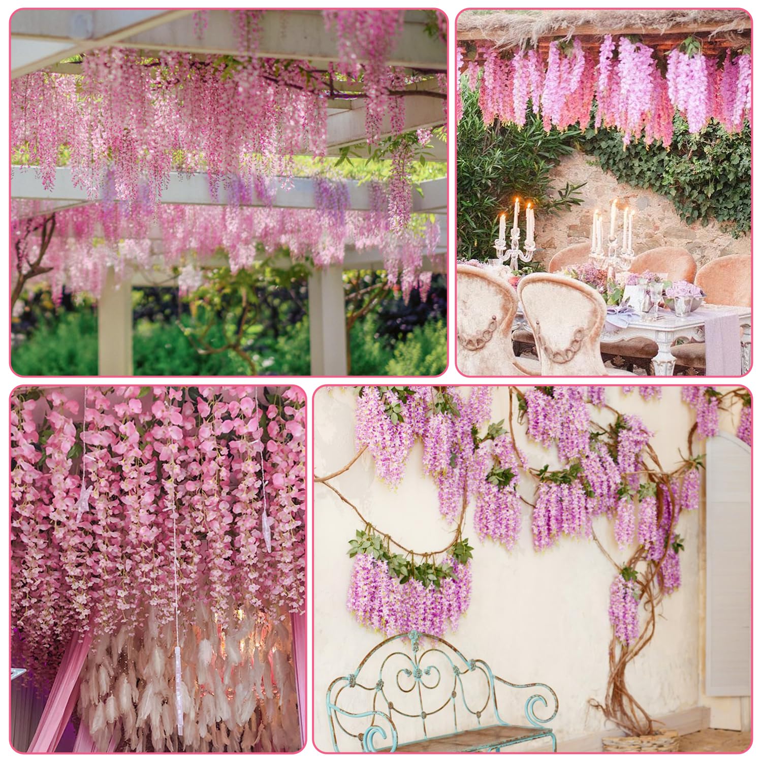 Alotiki Wisteria Hanging Flowers,Hanging Flowers,Wisteria,Fake Hanging Flowers,Fake Wisteria,Hanging Flowers For Decoration, Wed