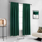Donren 2 Panels 84 Inches Length Dark Green Blackout Thermal Insulating Window Curtain Panels For Bedroom With Rod Pocket (Hunter Green,52 X 84 Inches Long,2 Panels)