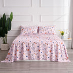 Pink Flower Twin Sheets 3 Piece - Botanical Patterned Bed Sheet Set Microfiber Bedding Decor - Breathable & Durable Twin Sheet Set Up To16 Inches Deep Pocket Twin Bed Sheets