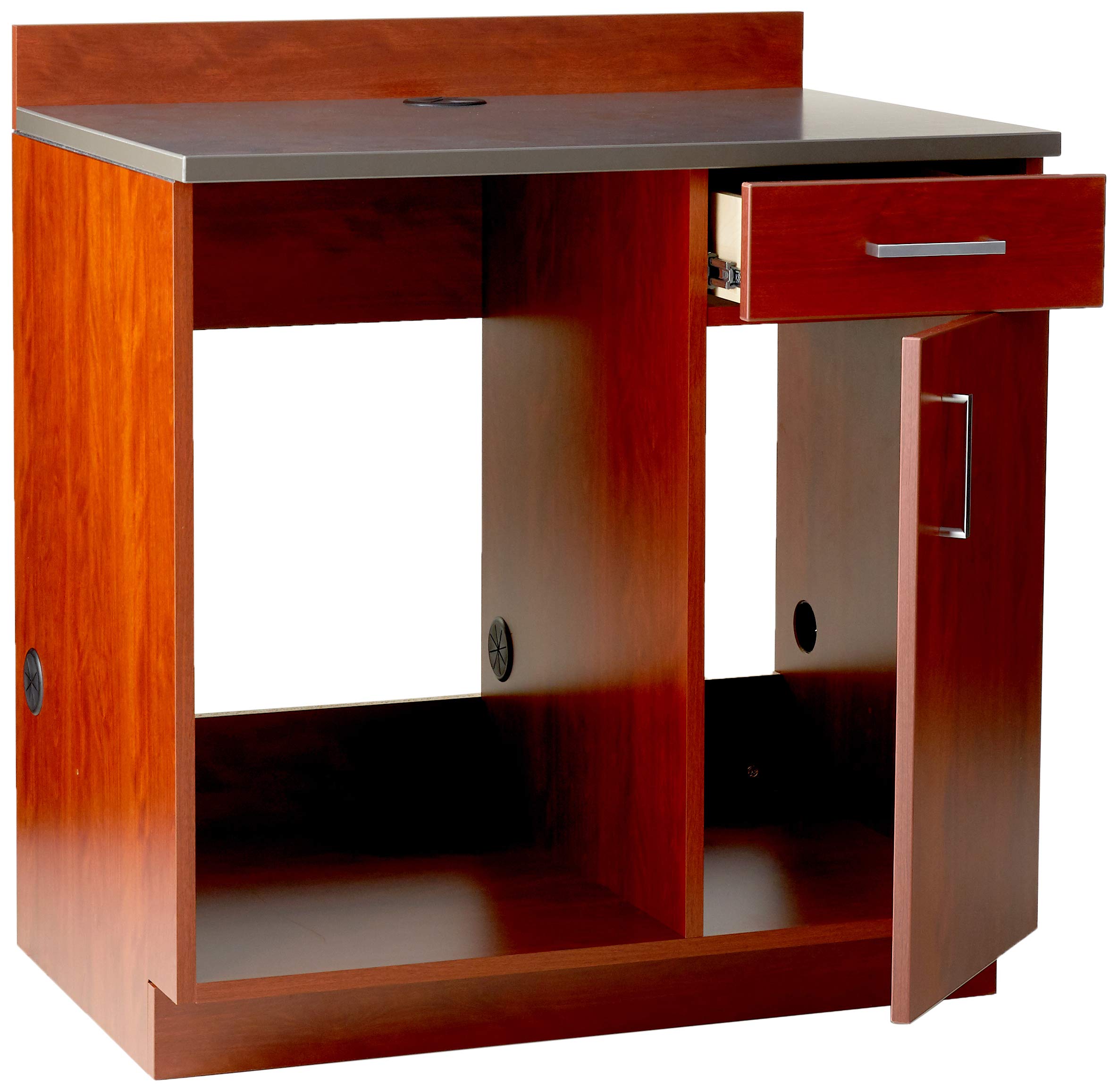 Safco Products 1705MH Modular Hospitality Breakroom Base Cabinet, Appliance, Mahogany Base, Rustic Slate Top, Mahogany Base