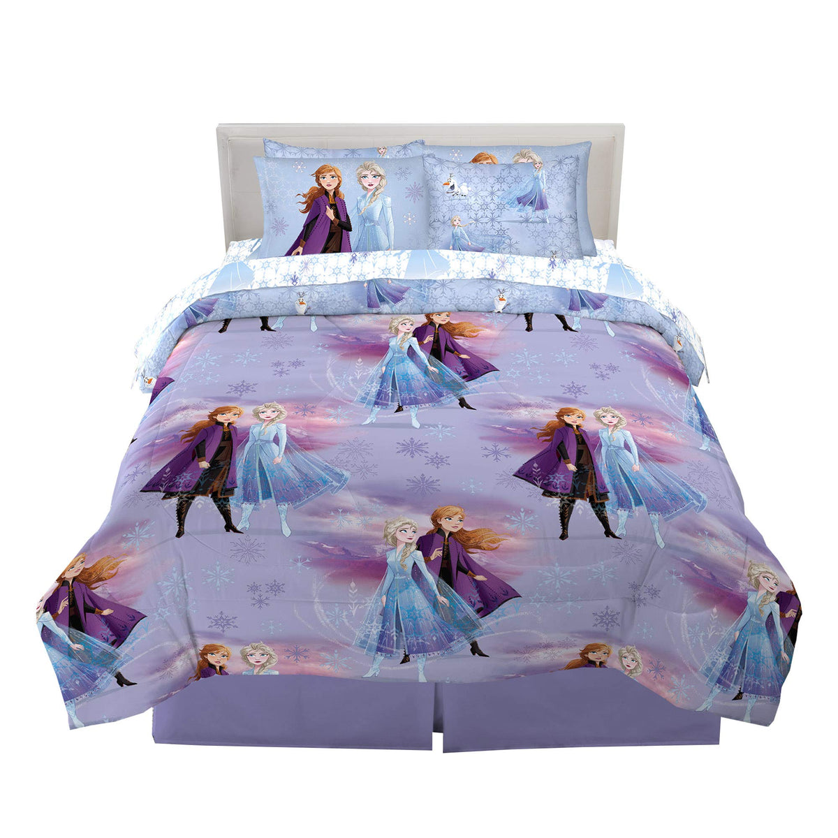 Disney Frozen 2 Kids Bedding Super Soft Comforter And Sheet Set With Sham, 7 Piece Full Size, 'Official' Disney Product By Fra
