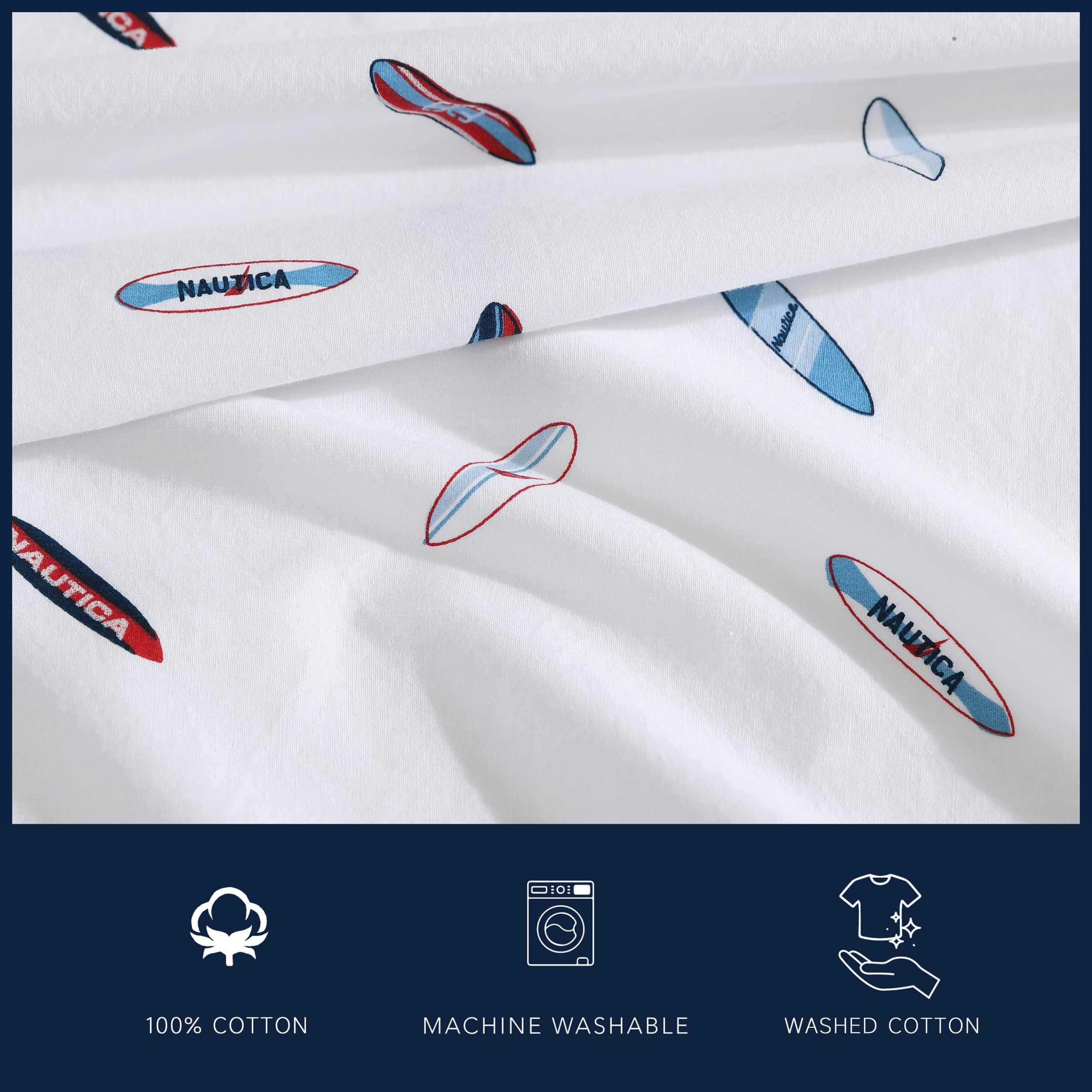 Nautica - Twin Xl Sheets, Cotton Percale Bedding Set, Casual Home Decor (High Surf Navy, Twin Xl)