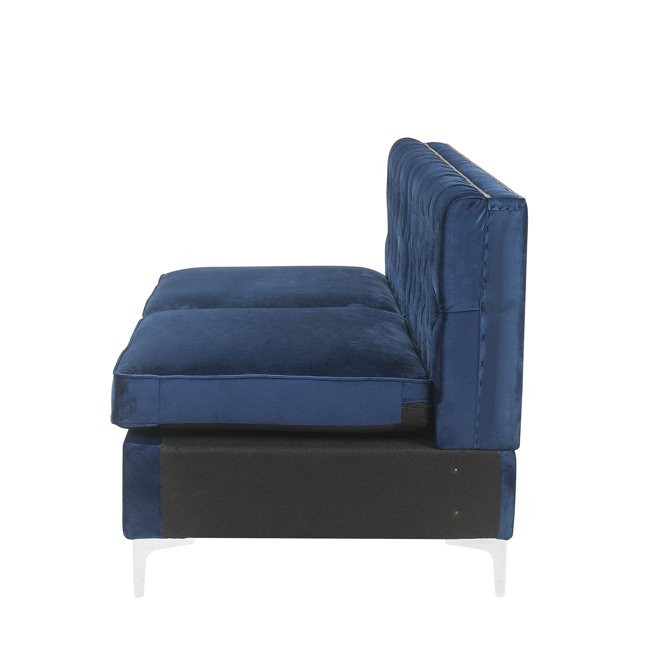 Acme Furniture Jaszira Modular - Armless Sofa in Blue Velvet