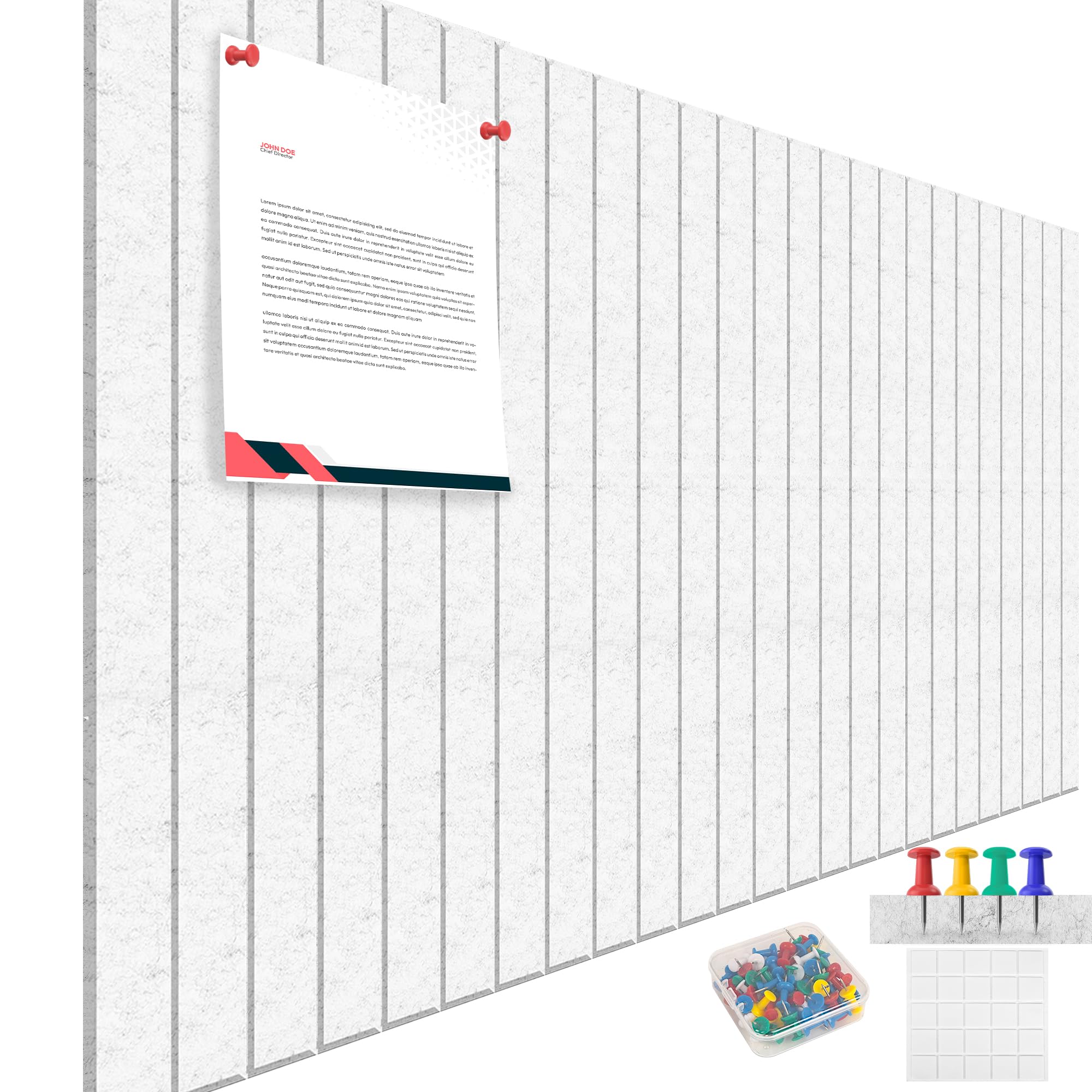 Large Cork Board For Office White Grey Felt Board Alternative-12 Pack Felt Wall Tiles For Office Wall Decor,Felt Bulletin Board