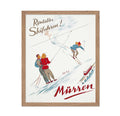Poster Master Vintage Travel Poster - Retro Mren Switzerland Print - Ski Art - Gift for Men, Women, Athlete, Travel Lover - Chic