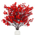 Uieke 6 Pcs Babys Breath Artificial Flowers Bulk Silk Red Faux Flowers Real Touch Gypsophila Bouquet for Christmas Halloween Hom
