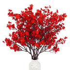 Uieke 6 Pcs Babys Breath Artificial Flowers Bulk Silk Red Faux Flowers Real Touch Gypsophila Bouquet for Christmas Halloween Hom