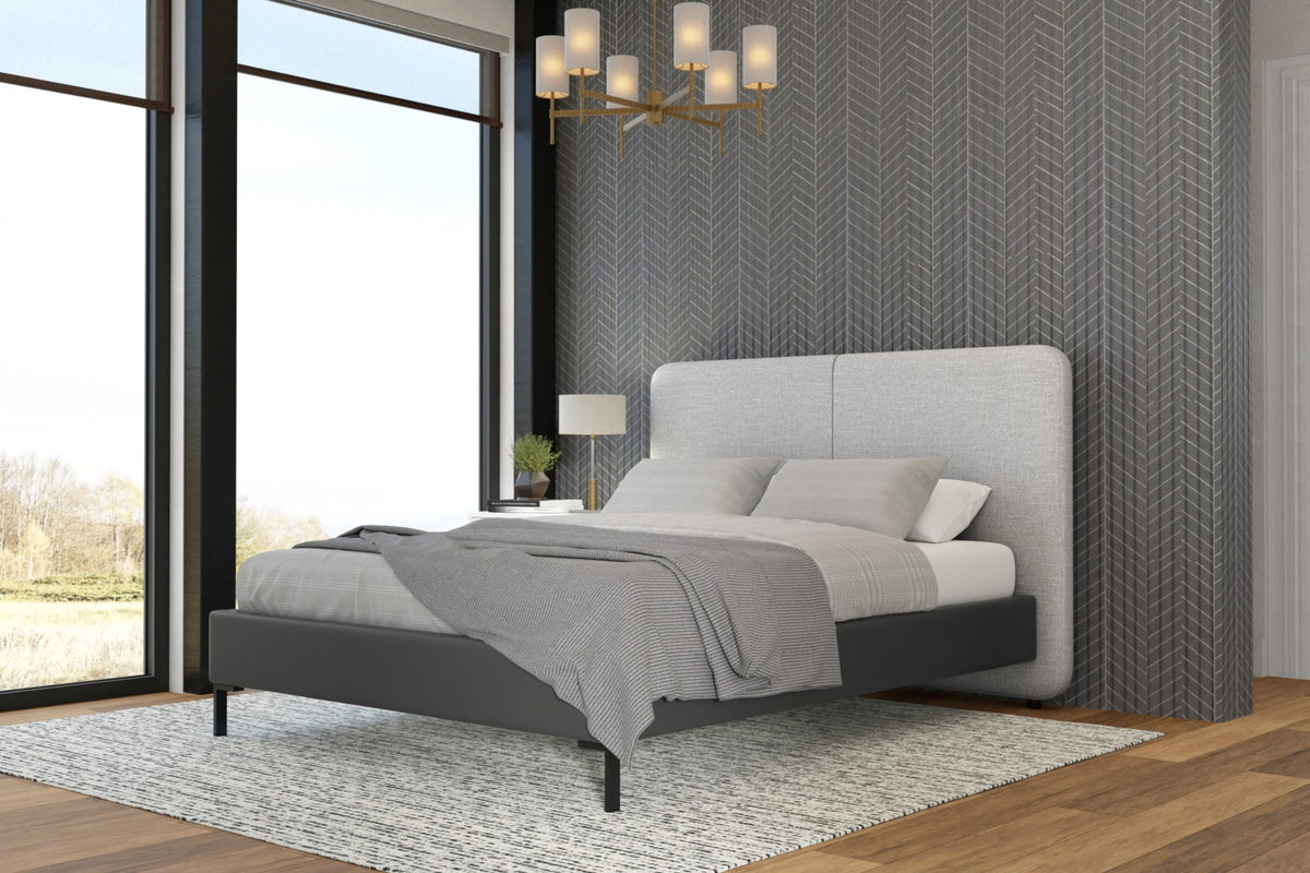 Alpine Furniture Walden Platform, Queen, Light & Dark Grey