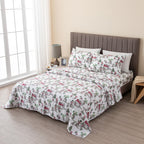 Great Bay Home 3 Piece 100% Turkish Cotton Twin Winter Lodge Flannel Sheet Set | Cotton Printed Bedding Sheets & Pillowcases | D