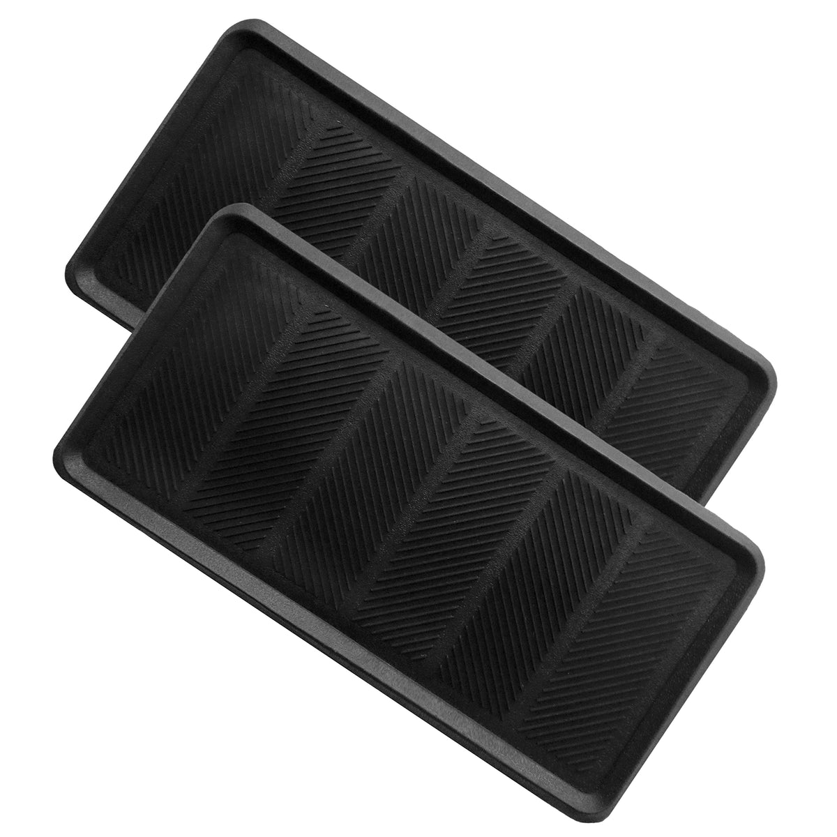 Irongate Heavy Duty Big Foot Boot Tray Door Mat - Set Of 2 Indoor Outdoor Use 100% Rubber All Weather Shoe Mat - Multi Purpose E