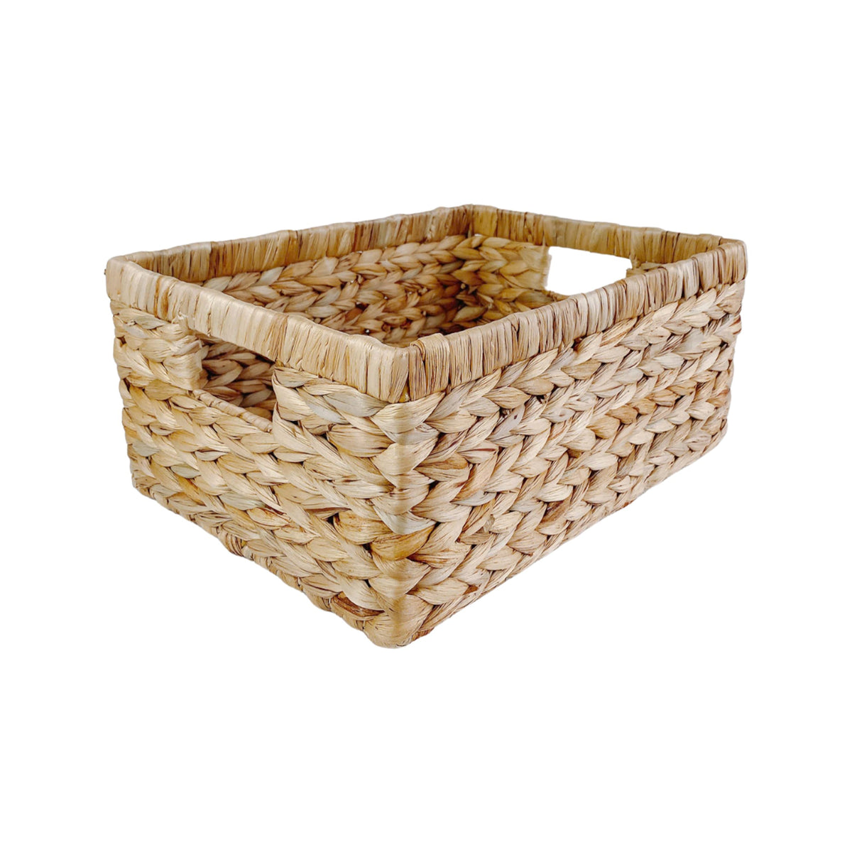 Large Handwoven Water Hyacinth Storage Wicker Basket with 2 Handles  Brown