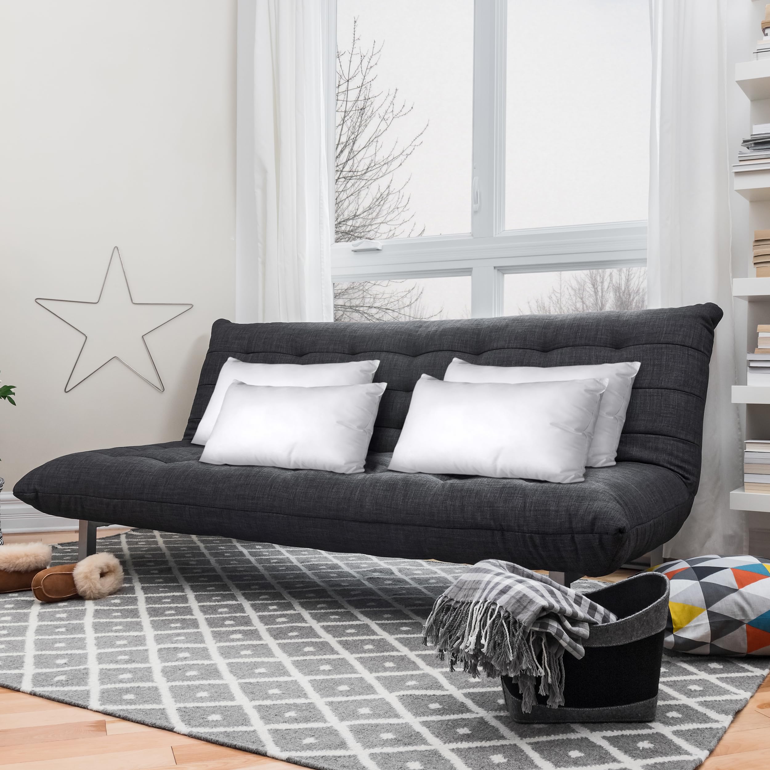 Utopia Bedding Throw Pillows (Set Of 4, White), 14 X 20 Inches Pillows For Sofa, Bed And Couch Decorative Stuffer Pillows