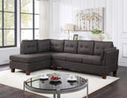 Dalia 97' W Dark Gray Linen Modern Sectional Sofa with Left Facing Chaise