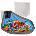 SAM AND MABEL Toy Storage Organizer with Play Mat for Kids - 13 x 13 x 13 Stackable and Foldable Cubby Box Nursery Organizers, S