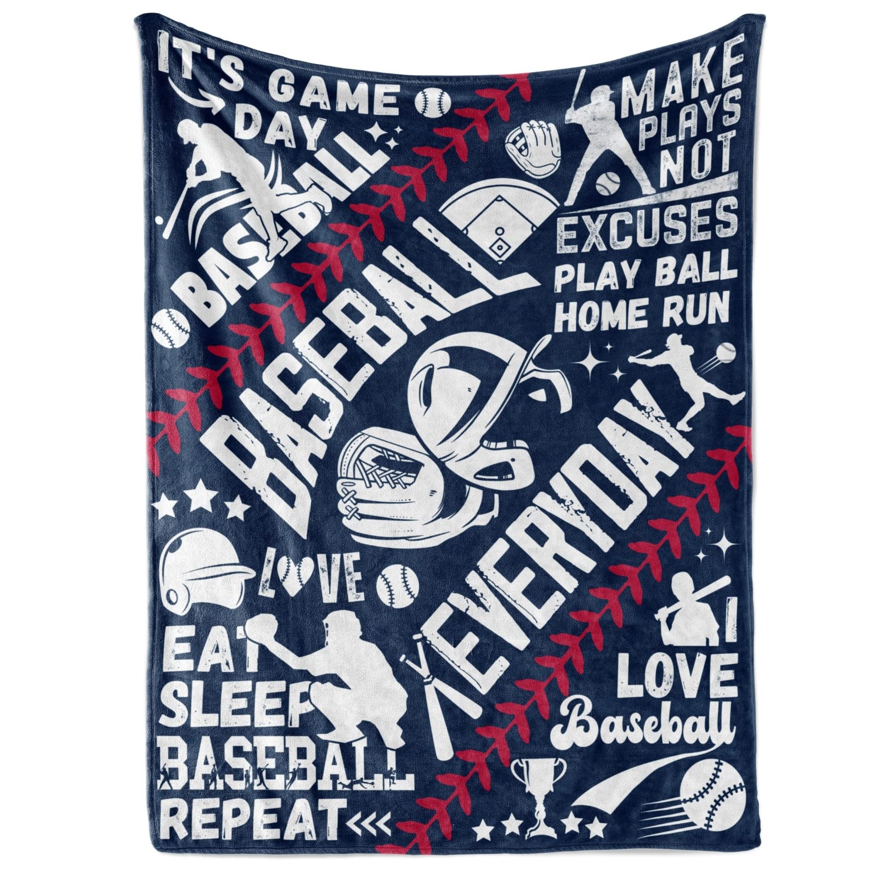 Innobeta Baseball Gifts For Boys Blanket Throw From Mom Dad For Teen Sport Fans Kids Adults - Baseball Everyday - 65' X 50'