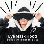 Ifnow Wearable Blanket Hoodie Oversized Sherpa Fleece Hooded Sweatshirt Blanket With Eye Mask Cozy And Giant Blanket Hoodie With