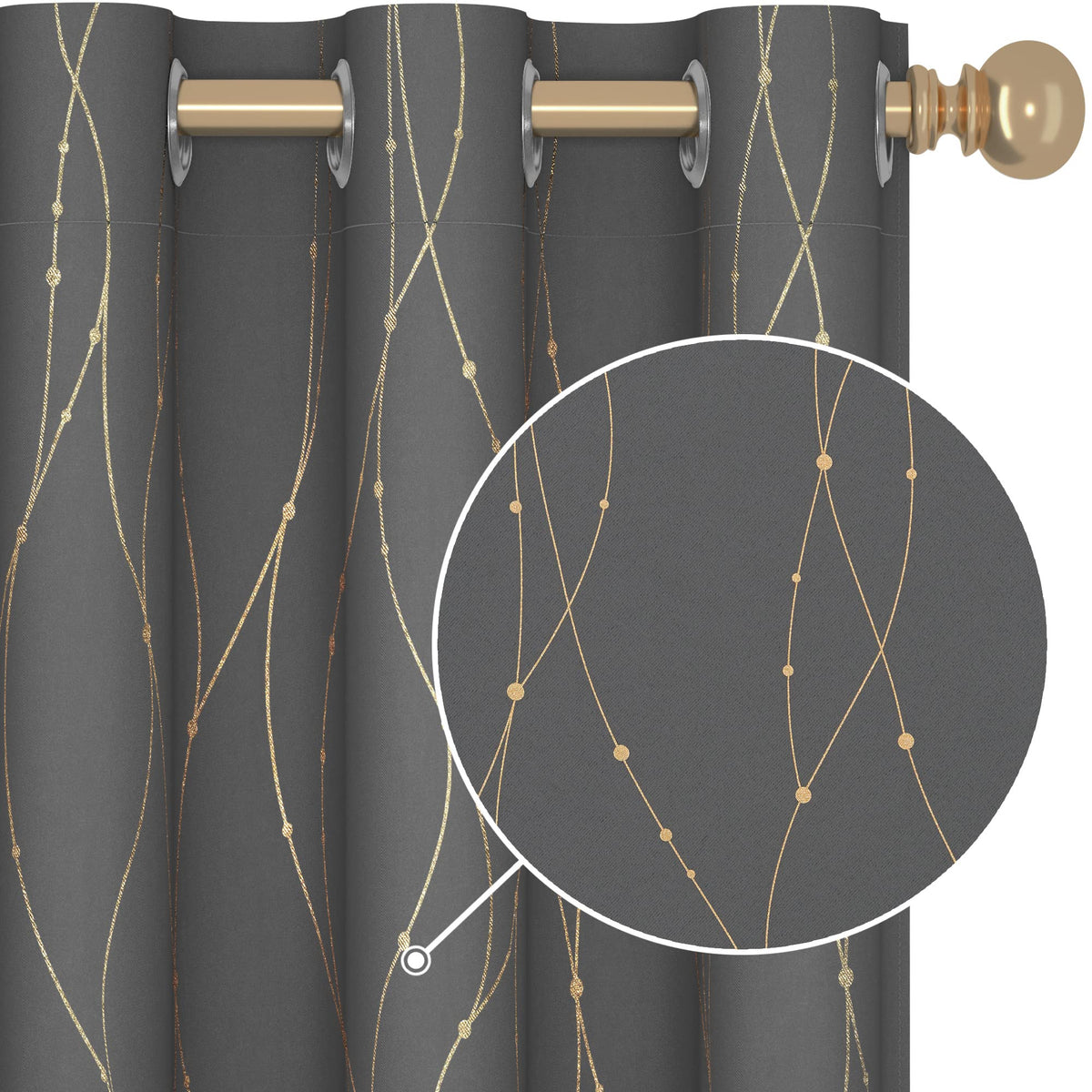 Deconovo Classroom Curtains 54 Inch Length - Sun Blocking Thermal Drapes For Living Room With Grommets Top (42W X 54L Inch, Grey