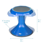 Ecr4Kids Ace Active Core Engagement Wobble Stool, 15-Inch Seat Height, Flexible Seating, Blue