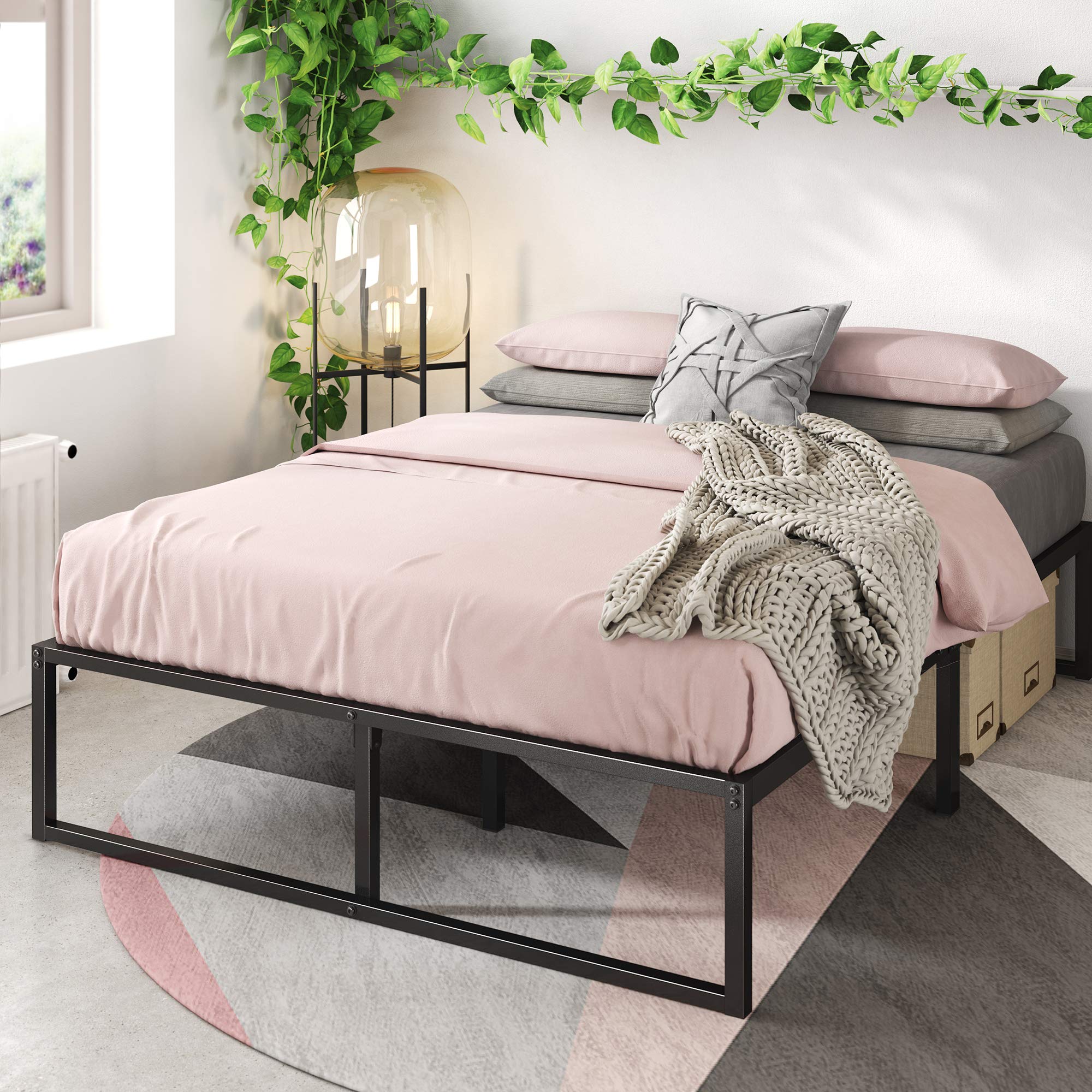 ZINUS Lorelei 14 Inch Metal Platform Bed Frame, Mattress Foundation with Steel Slat Support, No Box Spring Needed, Easy Assembly