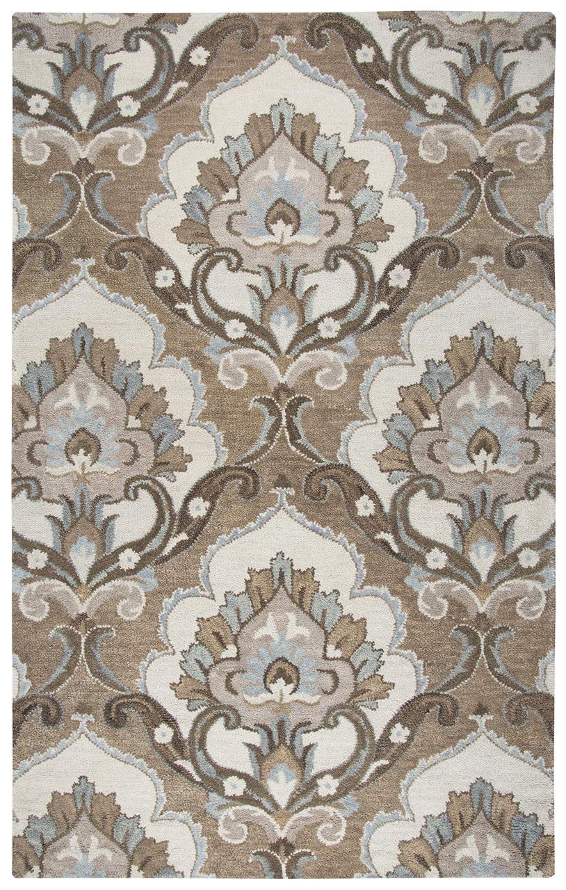 Napoli 8' Round Medallion Mocha/Ivory Hand-Tufted Area Rug