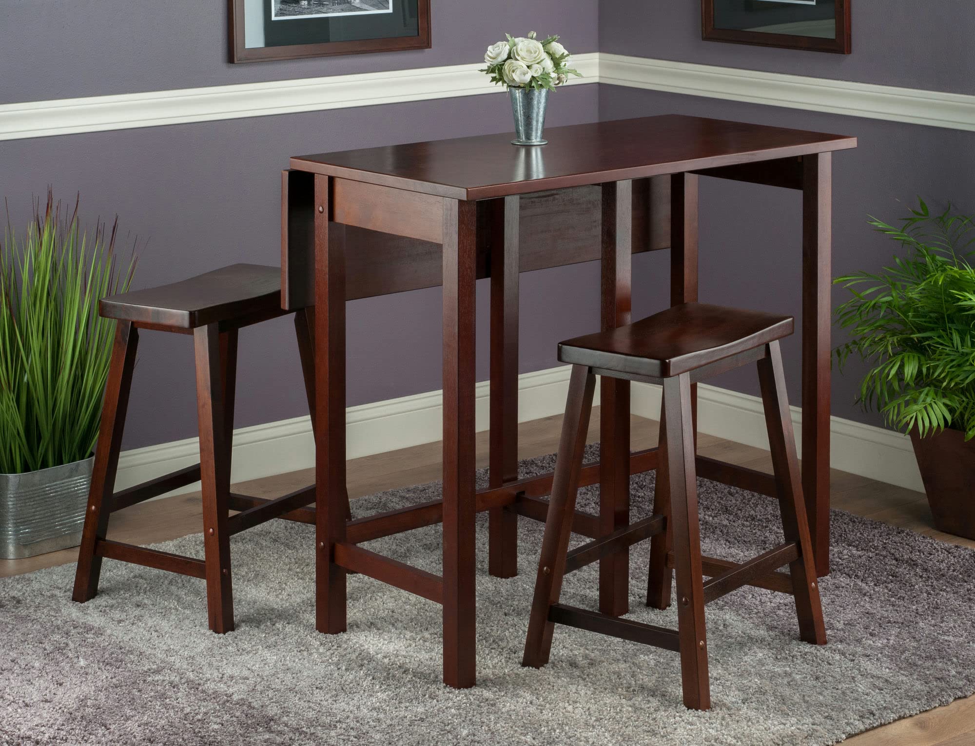 Winsome Lynnwood Dining, 39.37&quot; W x 30&quot; D x 35.43&quot; H, Walnut
