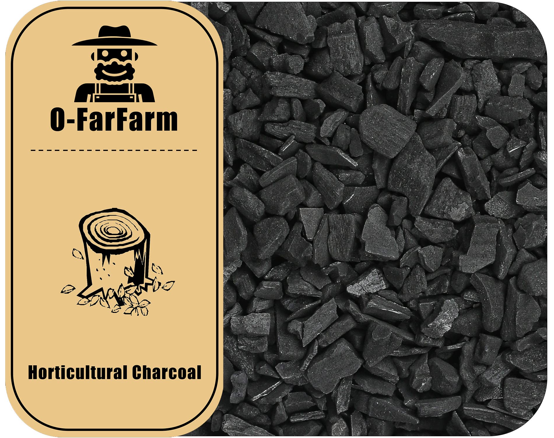 O-Farfarm Horticultural Charcoal For Potted Plants 2 Qt, Hardwood Charcoal For Potting Soil Amendment, Orchids, Terrariums, And