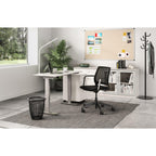 Safco Medina Modern Rolling Swivel Conference Chair, 5 Star Base Wheels for Stability and Easy Rolling, Adjustable Height, Black Mesh Back