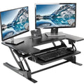 VIVO 36 inch Height Adjustable Stand Up Desk Converter, V Series, Quick Sit to Stand Tabletop Dual Monitor Riser Workstation, Bl