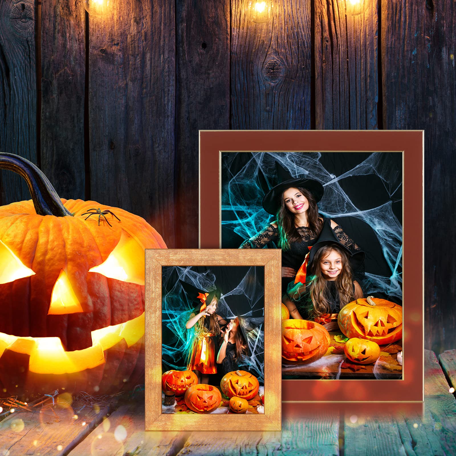 Core Art 4X4 Picture Frame Gold Photo Frames Set Of 2, Square Colorful Frame With Hd Plexiglass, Wall Or Tabletop Display