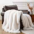 Battilo Home Luxury White Faux Fur Throw Blanket, Fluffy Cozy Soft Warm Fur Blanket For Couch, Sofa, Chair, Bed, Plush Fuzzy Fur