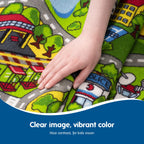 Booooom Jackson Car Rugs For Kids,Train And City Rug,Road Rug,Non Slip Car Mat For Kids,Washable Race Car Track Rug,Car Play Mat