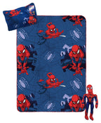 Jay Franco Marvel Spiderman Travel Set - 3 Piece Kids Travel Set Includes Blanket, Pillow, & Plush