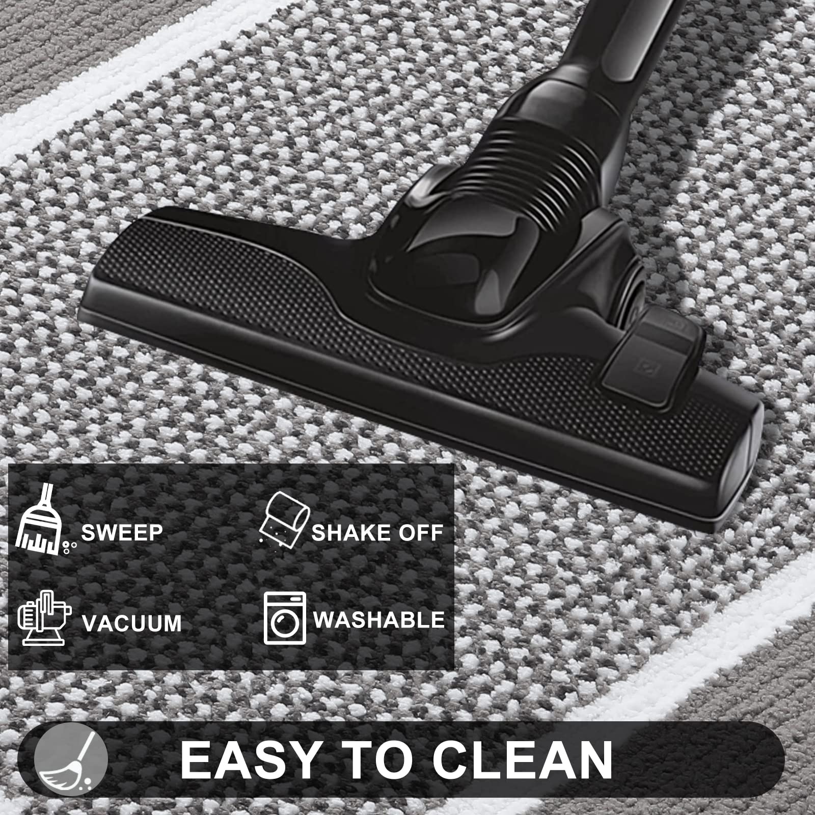 Colorxy Indoor Door Mat, Non-Slip Absorbent Resist Dirt Entrance Mat, Sturdy Low-Profile Inside Floor Carpet Mats, Washable Front Entry Doormats For Entryway, 71''X47'', Grey
